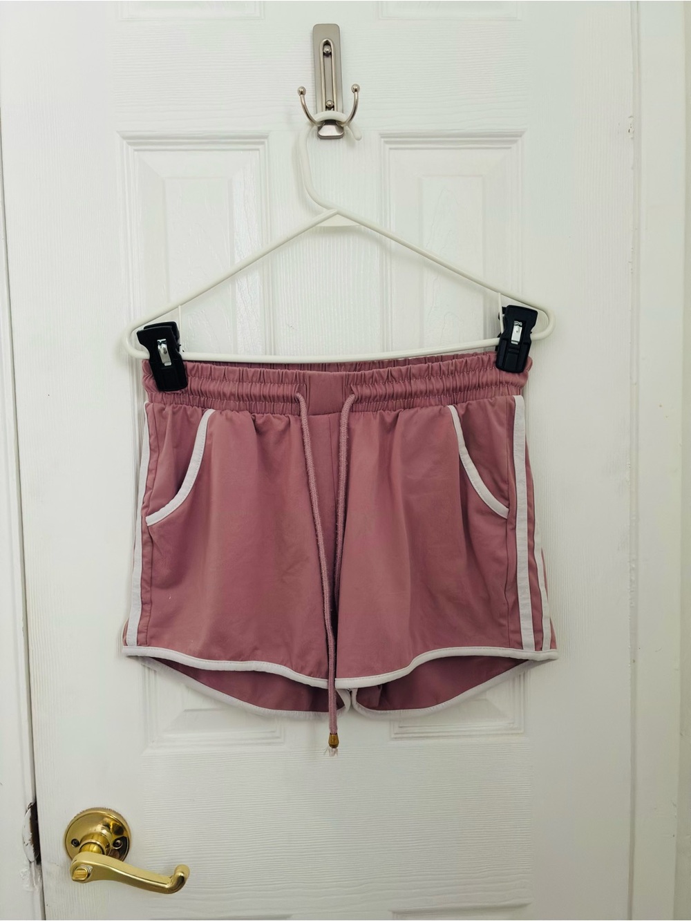 Womens Dusty Rose Athletic Drawstring Shorts